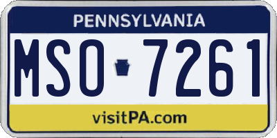 PA license plate MSO7261