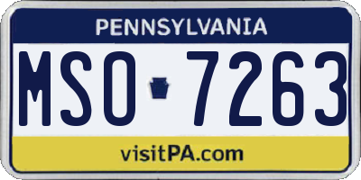 PA license plate MSO7263