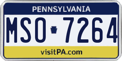 PA license plate MSO7264