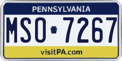 PA license plate MSO7267