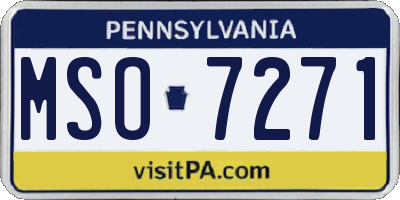 PA license plate MSO7271