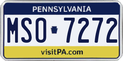 PA license plate MSO7272