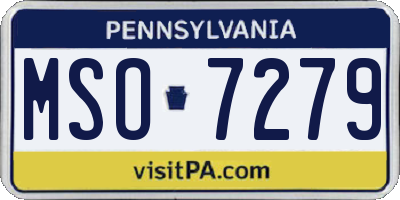 PA license plate MSO7279