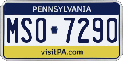 PA license plate MSO7290