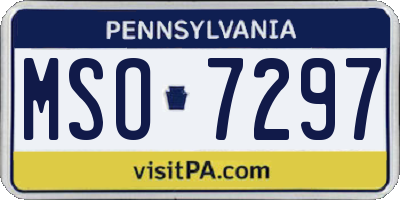PA license plate MSO7297