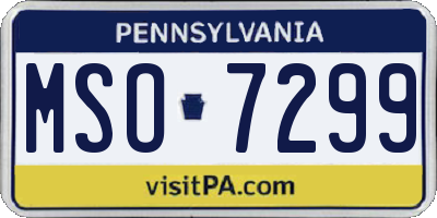 PA license plate MSO7299