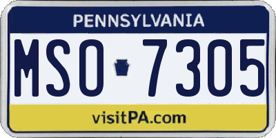 PA license plate MSO7305