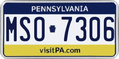 PA license plate MSO7306