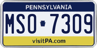 PA license plate MSO7309