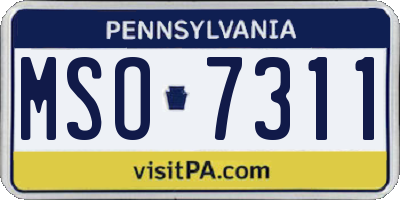 PA license plate MSO7311