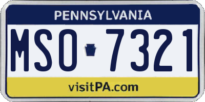 PA license plate MSO7321