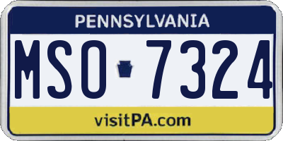 PA license plate MSO7324