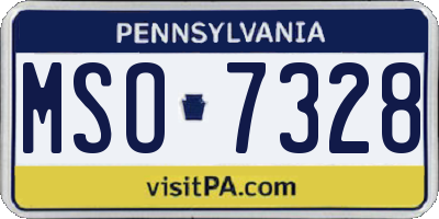 PA license plate MSO7328