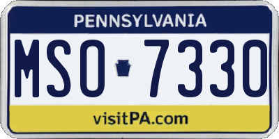 PA license plate MSO7330
