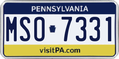 PA license plate MSO7331