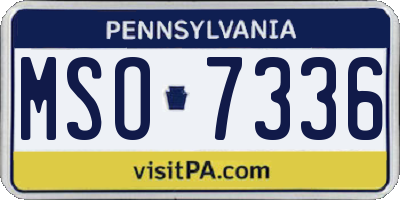 PA license plate MSO7336