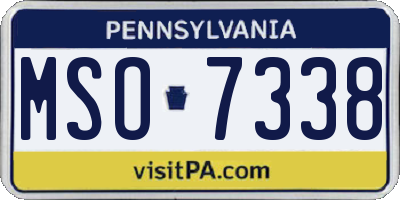 PA license plate MSO7338