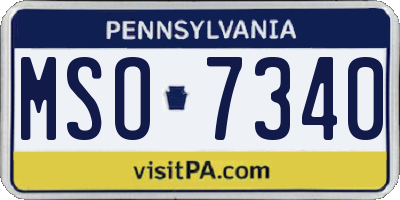 PA license plate MSO7340