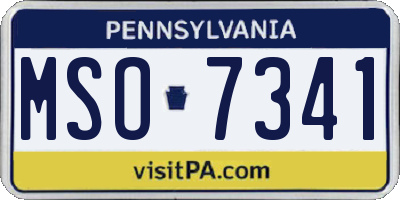 PA license plate MSO7341