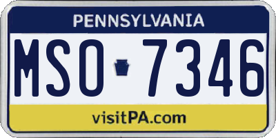 PA license plate MSO7346