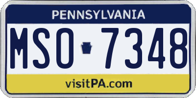 PA license plate MSO7348