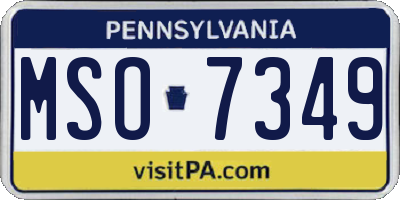 PA license plate MSO7349