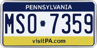 PA license plate MSO7359