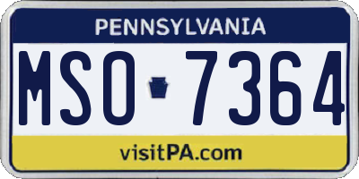 PA license plate MSO7364