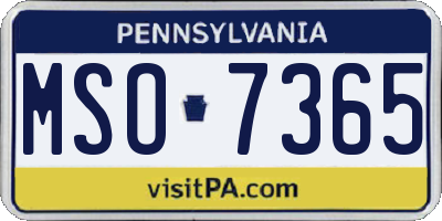 PA license plate MSO7365