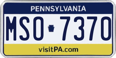 PA license plate MSO7370