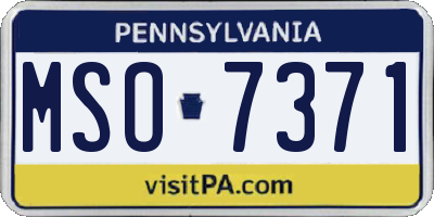 PA license plate MSO7371