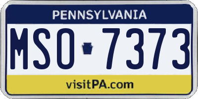 PA license plate MSO7373