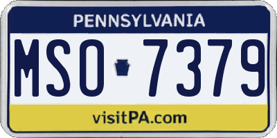 PA license plate MSO7379