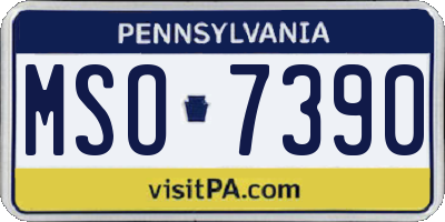 PA license plate MSO7390