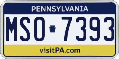 PA license plate MSO7393