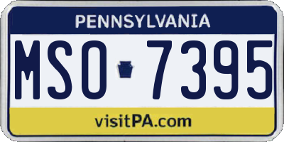PA license plate MSO7395