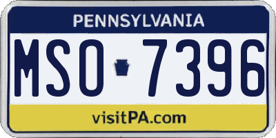 PA license plate MSO7396