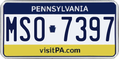 PA license plate MSO7397