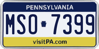 PA license plate MSO7399