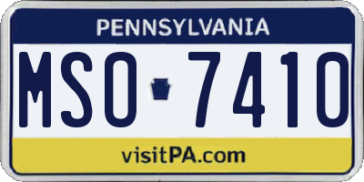 PA license plate MSO7410