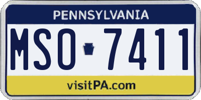 PA license plate MSO7411
