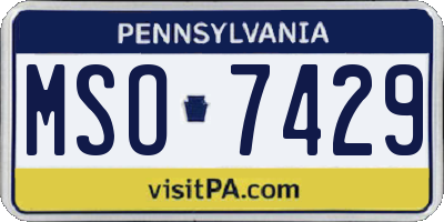 PA license plate MSO7429