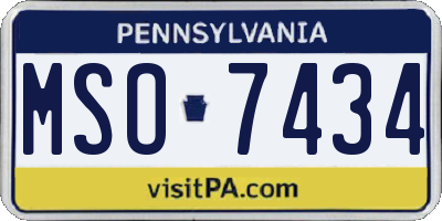 PA license plate MSO7434