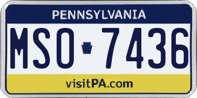PA license plate MSO7436