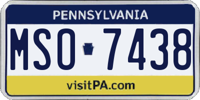 PA license plate MSO7438