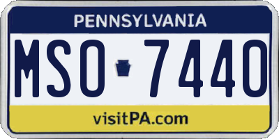 PA license plate MSO7440