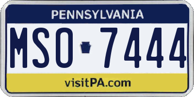 PA license plate MSO7444