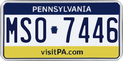 PA license plate MSO7446