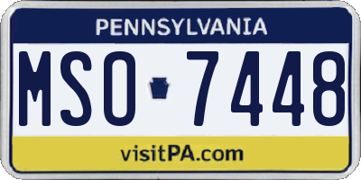 PA license plate MSO7448