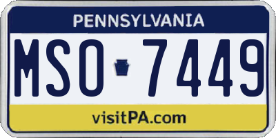 PA license plate MSO7449
